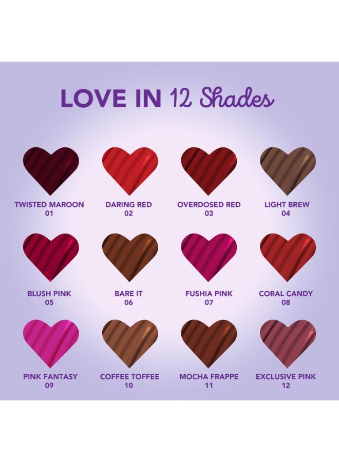 Blue Heaven Love Capsule Non Transfer Lip Colour | Intense Color Payoff | Long Lasting | One Swipe Formula | Liquid lipstick Waterproof & Smudge Proof | Overdosed Red, 5ml - Image 3